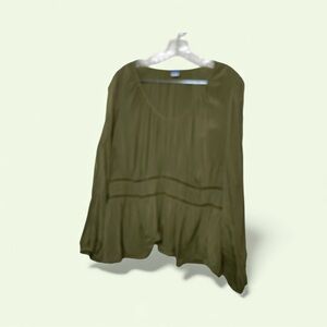 Old Navy Olive Green Peplum Top Long sleeves Size XXL